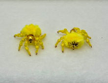 Load image into Gallery viewer, "Alex" Hand Made Yellow Fuzzy Jumping Spider
