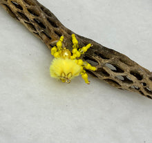 Load image into Gallery viewer, "Alex" Hand Made Yellow Fuzzy Jumping Spider
