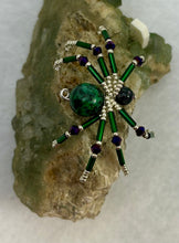 Load image into Gallery viewer, Green Fluorite Display with Ruby in Zoisite Spiderling
