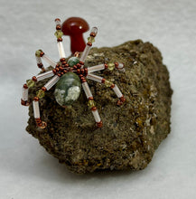 Load image into Gallery viewer, Grossular Garnet Display with Ocean Jasper Spiderling
