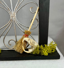Load image into Gallery viewer, Cemetery Gate with Lava Rock Spiderling and Natural Rodent Skull Display
