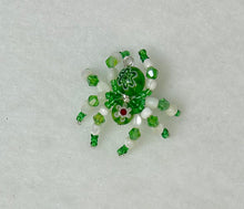 Load image into Gallery viewer, Hand Made Glass Green Floral Jumping Spider
