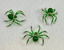 Load image into Gallery viewer, Beaded Green Jade Spiderling
