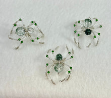Load image into Gallery viewer, Beaded Green Phantom Quartz Spiderling
