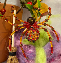 Load image into Gallery viewer, Beaded Fall Sparkle Spider
