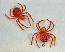 Load image into Gallery viewer, Beaded Jack O Lantern Spider
