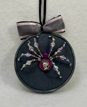 Load image into Gallery viewer, Vintage Cufflink Silver Roman Knight on Grey 3 Inch Hoop Spider
