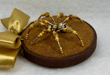 Load image into Gallery viewer, Vintage Cufflink Gold &amp; Silver Knot on Coffee 3 Inch Hoop Spider
