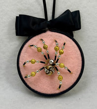 Load image into Gallery viewer, Vintage Cufflink Gold &amp; Silver Knot on Pink 3 Inch Hoop Spider
