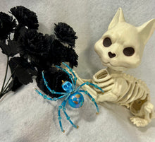 Load image into Gallery viewer, Beaded Light Blue Skull Spider
