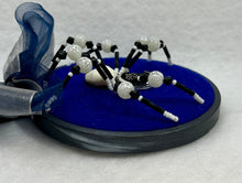 Load image into Gallery viewer, Vintage Metal Silver Lion Cufflink on Blue 4 Inch Hoop Spider
