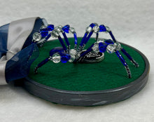 Load image into Gallery viewer, Vintage Metal Silver Lion Cufflink on Green 4 Inch Hoop Spider
