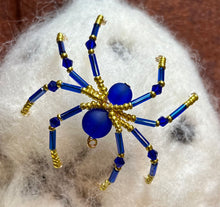 Load image into Gallery viewer, Beaded Matte Cobalt Glass Spiderling
