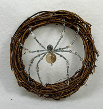 Load image into Gallery viewer, Hand Beaded Natural Montana Agate Sun Catcher Spider
