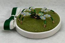 Load image into Gallery viewer, Vintage Cufflink Silver Opal on Olive 3 Inch Hoop Spider

