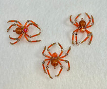 Load image into Gallery viewer, Beaded Orange Crackle Glass Spiderling
