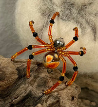 Load image into Gallery viewer, Beaded Orange Dream Jasper Spiderling
