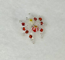 Load image into Gallery viewer, Hand Made Glass Orange Floral Jumping Spider
