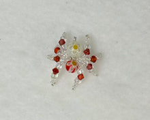 Load image into Gallery viewer, Hand Made Glass Orange Floral Jumping Spider
