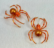 Load image into Gallery viewer, Beaded Orange Skull Spider
