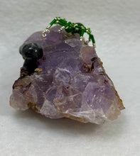 Load image into Gallery viewer, Purple Fluorite Display with Green Jade Spiderling

