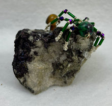 Load image into Gallery viewer, Peacock Ore Display with Ruby in Zoisite Spiderling

