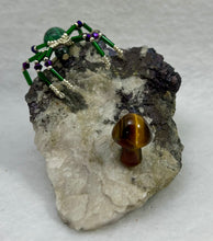 Load image into Gallery viewer, Peacock Ore Display with Ruby in Zoisite Spiderling
