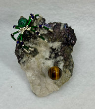 Load image into Gallery viewer, Peacock Ore Display with Ruby in Zoisite Spiderling
