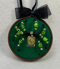 Load image into Gallery viewer, Vintage Cufflink Gold &amp; Peridot Chips on Green 3 Inch Hoop Spider
