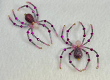 Load image into Gallery viewer, Beaded Pink Dyed Crazy Lace Spider
