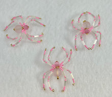 Load image into Gallery viewer, Beaded Pink Frosted Glass Spiderling
