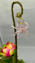 Load image into Gallery viewer, Double Ranunculus Skull Flower Pot with Pink Glass Mini Spider
