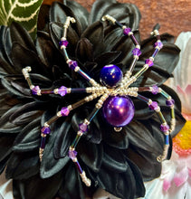 Load image into Gallery viewer, Purple Pearl Beaded Spider
