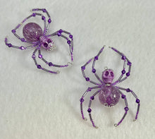 Load image into Gallery viewer, Beaded Purple Skull Spider
