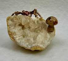 Load image into Gallery viewer, Quartz Geode with Brown Goldstone Spiderling
