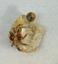 Load image into Gallery viewer, Quartz Geode with Brown Goldstone Spiderling
