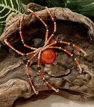 Load image into Gallery viewer, Beaded Red Crackle Agate Spider
