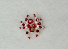 Load image into Gallery viewer, Hand Made Glass Red Floral Jumping Spider
