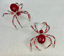 Load image into Gallery viewer, Beaded Red Puffy Spider
