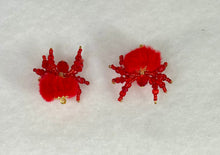 Load image into Gallery viewer, Hand Made Red Warm Fuzzy Jumping Spider
