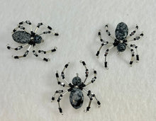 Load image into Gallery viewer, Beaded Snowflake Obsidian Spiderling
