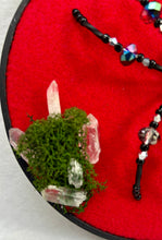 Load image into Gallery viewer, Large Cut Crystal Silver Bezel on Red 6 Inch Hoop Spider
