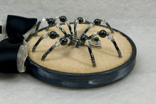 Load image into Gallery viewer, Vintage Cufflink Silver Emblem on Cream 3 Inch Hoop Spider
