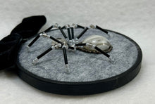 Load image into Gallery viewer, Vintage White &amp; Grey Agate Cufflink on Grey 4 Inch Hoop Spider
