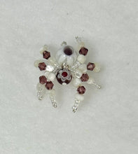 Load image into Gallery viewer, Hand Made Glass White Floral Jumping Spider
