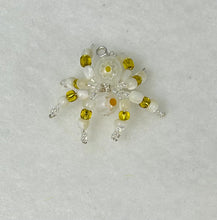 Load image into Gallery viewer, Hand Made Glass White Floral Jumping Spider
