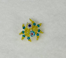 Load image into Gallery viewer, Hand Made Glass Yellow Floral Jumping Spider
