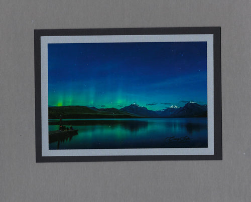 Handmade Photo Card of Aurora Borealis over Lake McDonald Blank Greeting Card