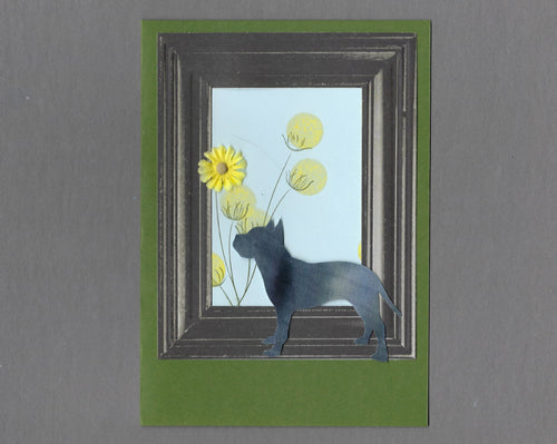 Handmade Custom American Staffordshire Terrier/Pit Bull Dog Blank Greeting Card