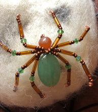 Load image into Gallery viewer, Beaded Green Aventurine Spiderling
